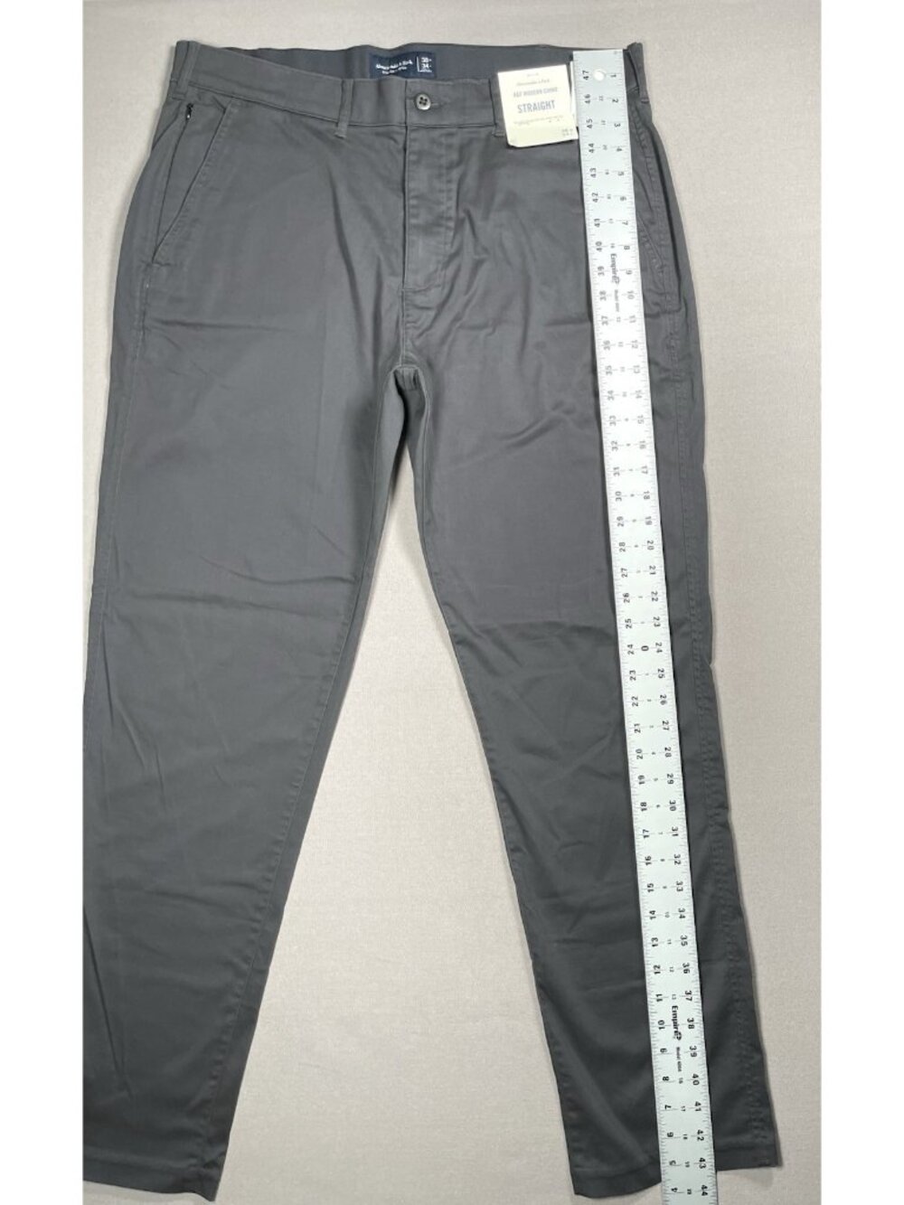 NWT Abercrombie & Fitch Modern Chino Straight Dark Gray Pants - Men Size 38 X 34 - Picture 13 of 13
